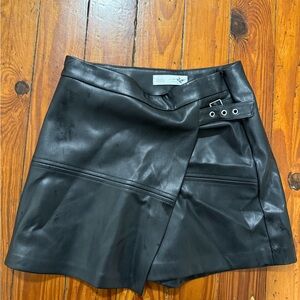Zara Black Faux Leather Mini Skirt
